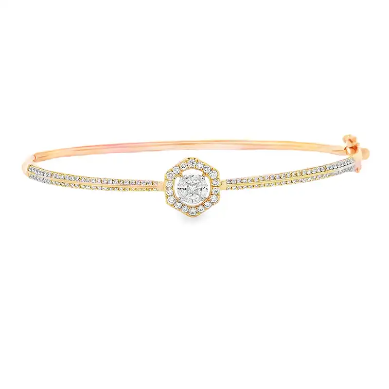 Gold Diamond Bangle Bracelet