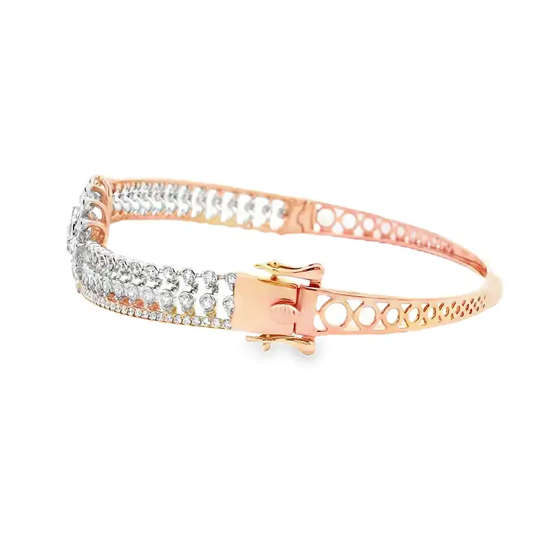 Gold Diamond Bangle Bracelet