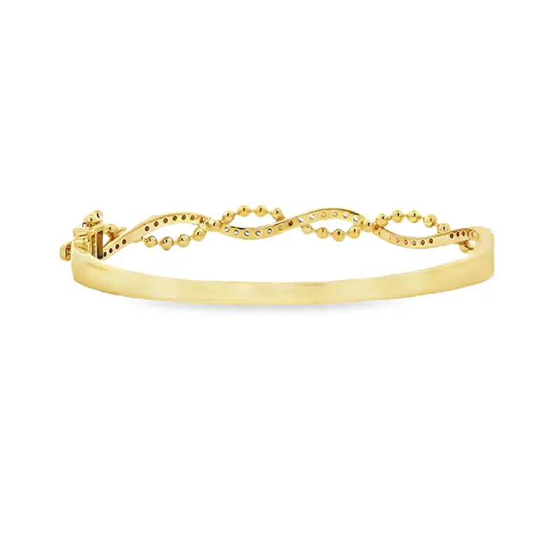 Delicate Gold Diamond Bangle Bracelet