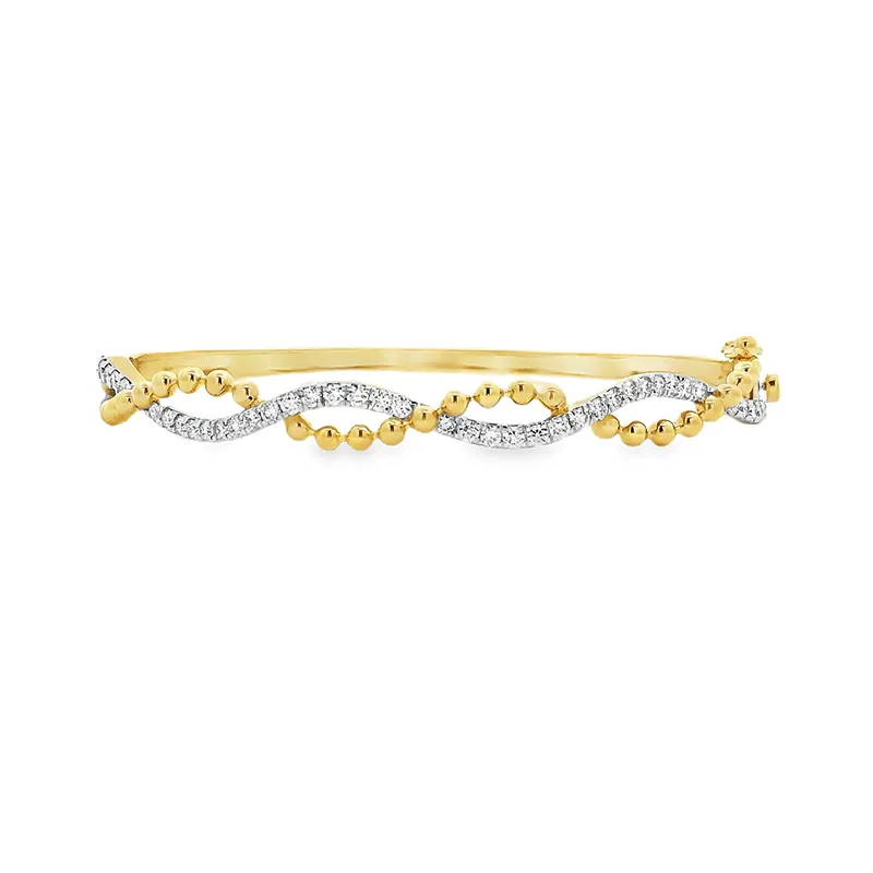 Delicate Gold Diamond Bangle Bracelet