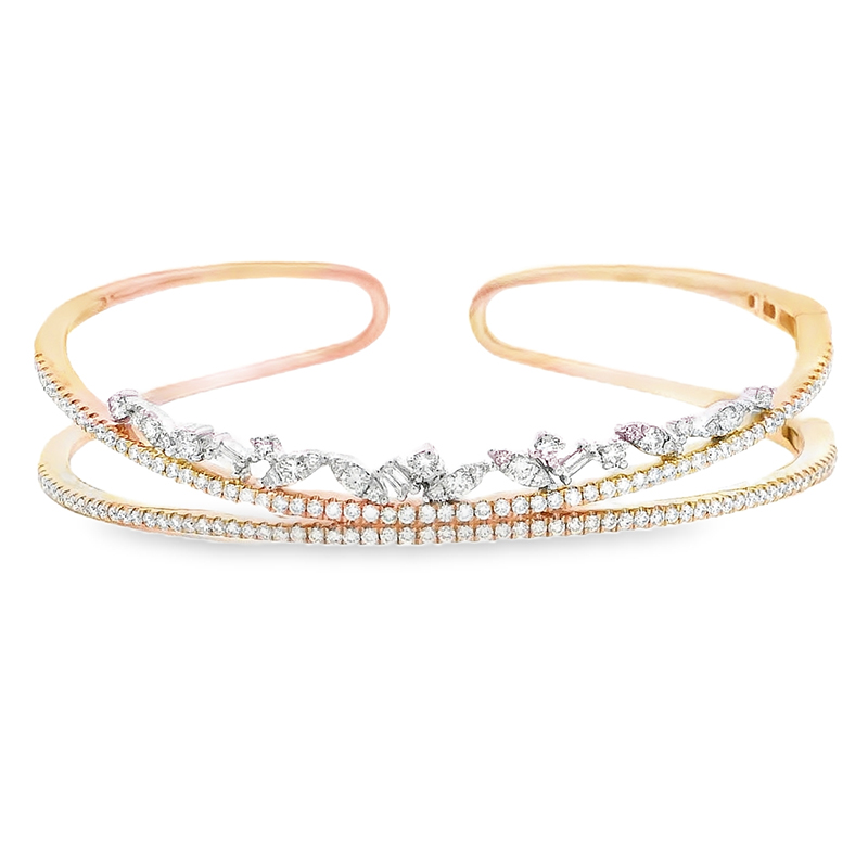 Gold Diamond Bangle Bracelet