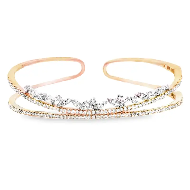 Gold Diamond Bangle Bracelet