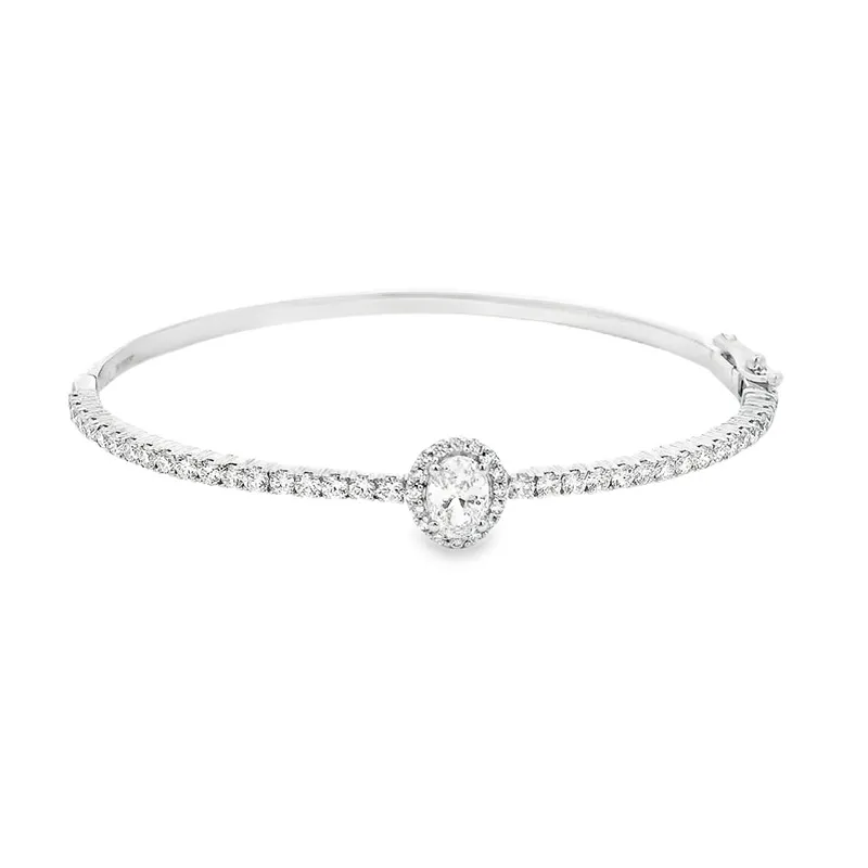 Elegant Diamond-Studded Bracelet - Oval center