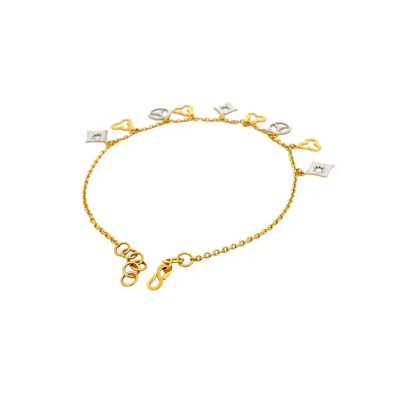 Charm Bracelet, two tone Gold