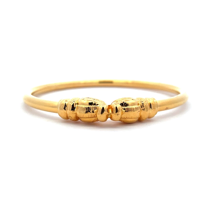 Plain 22K Gold Kada Bangles - Size 2.5