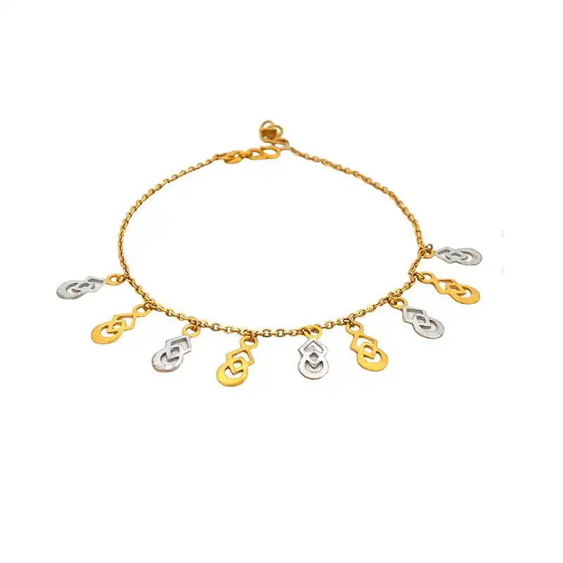 Charm Bracelet, two tone Gold