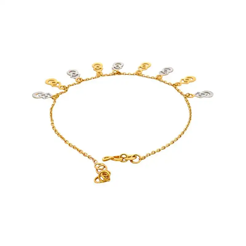 Charm Bracelet, two tone Gold