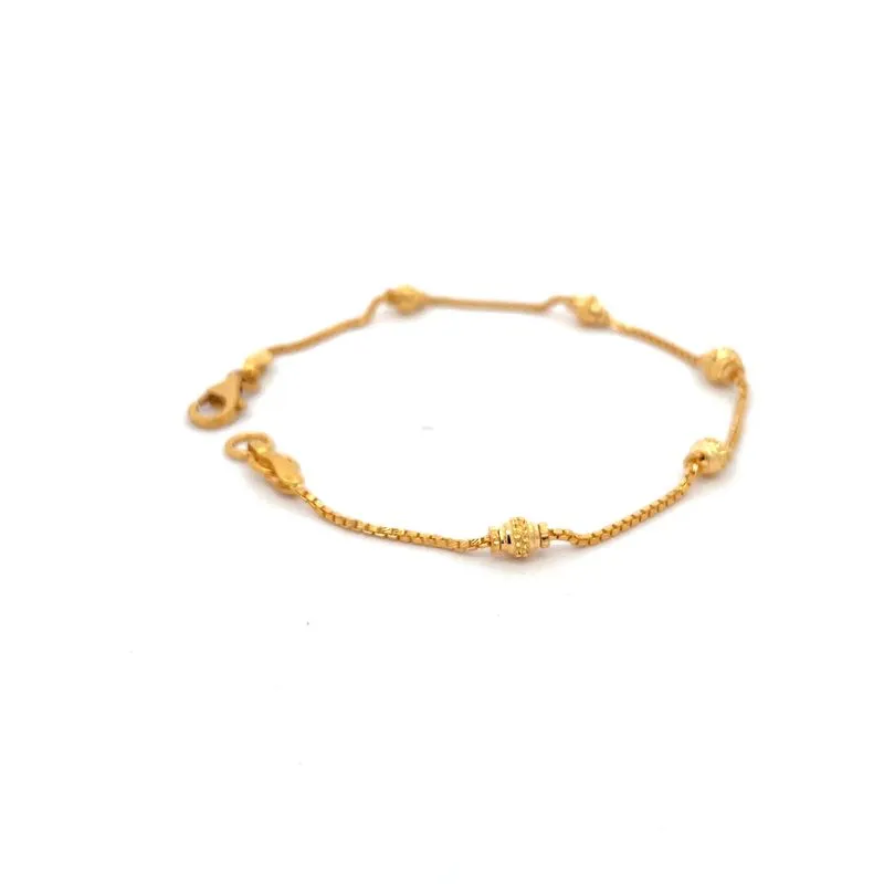 22K Yellow gold Bracelet - Length 7 inch