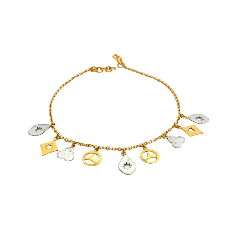 Charm Bracelet, two tone Gold