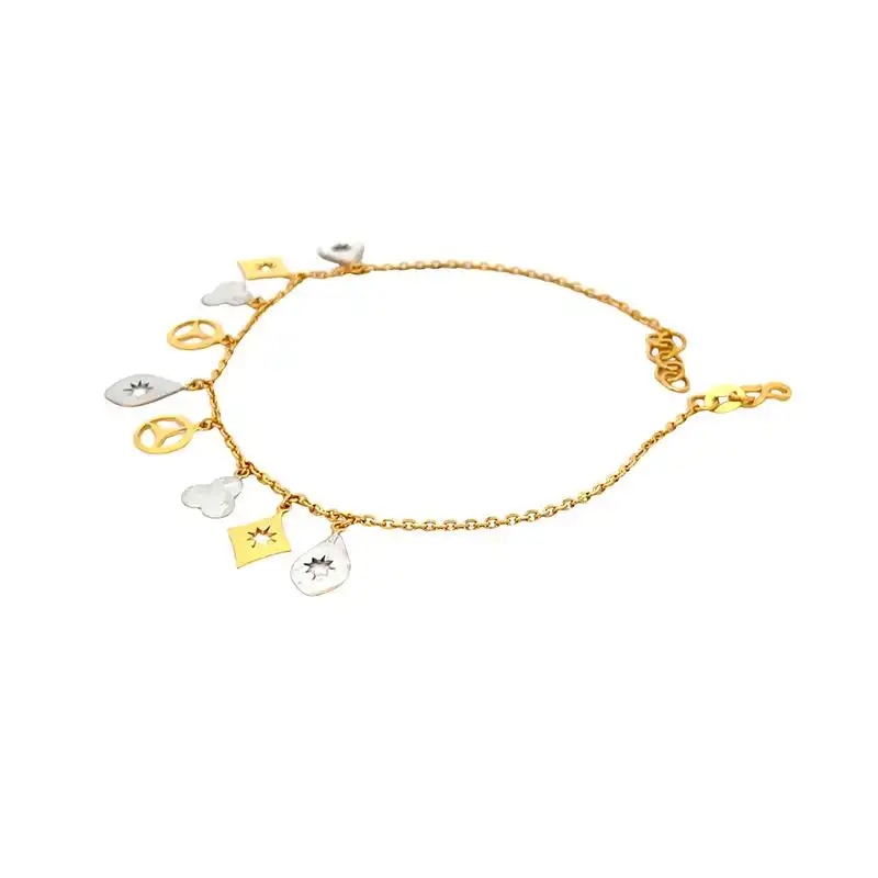 Charm Bracelet, two tone Gold