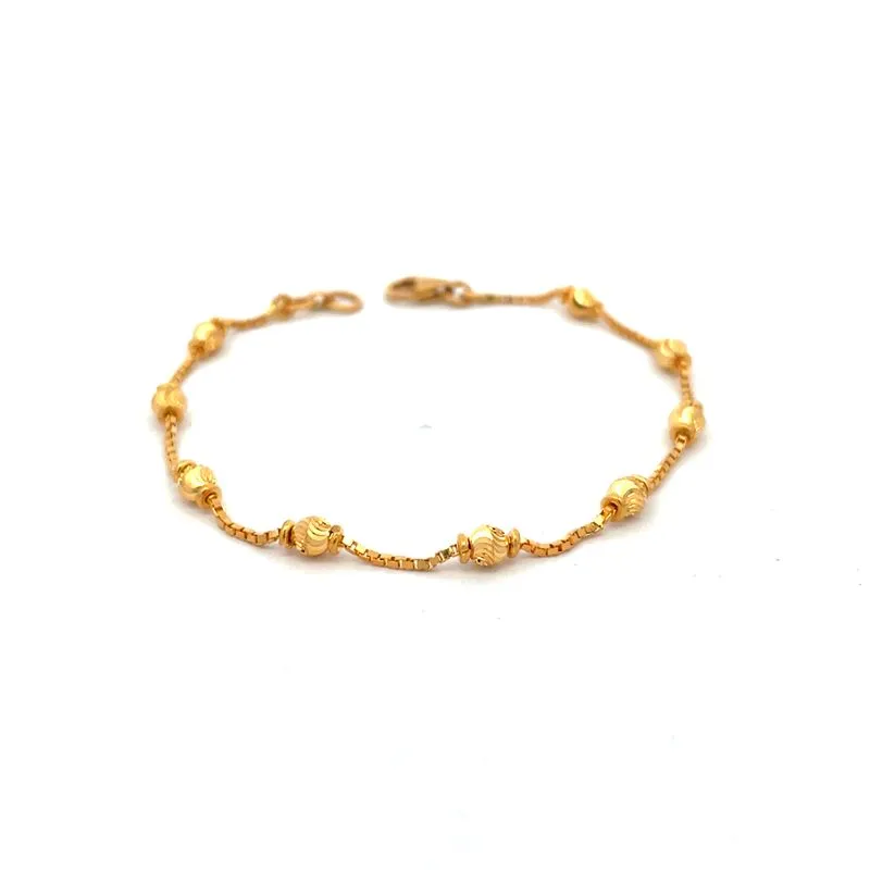 22K Yellow gold Bracelet, length -7.1 inch