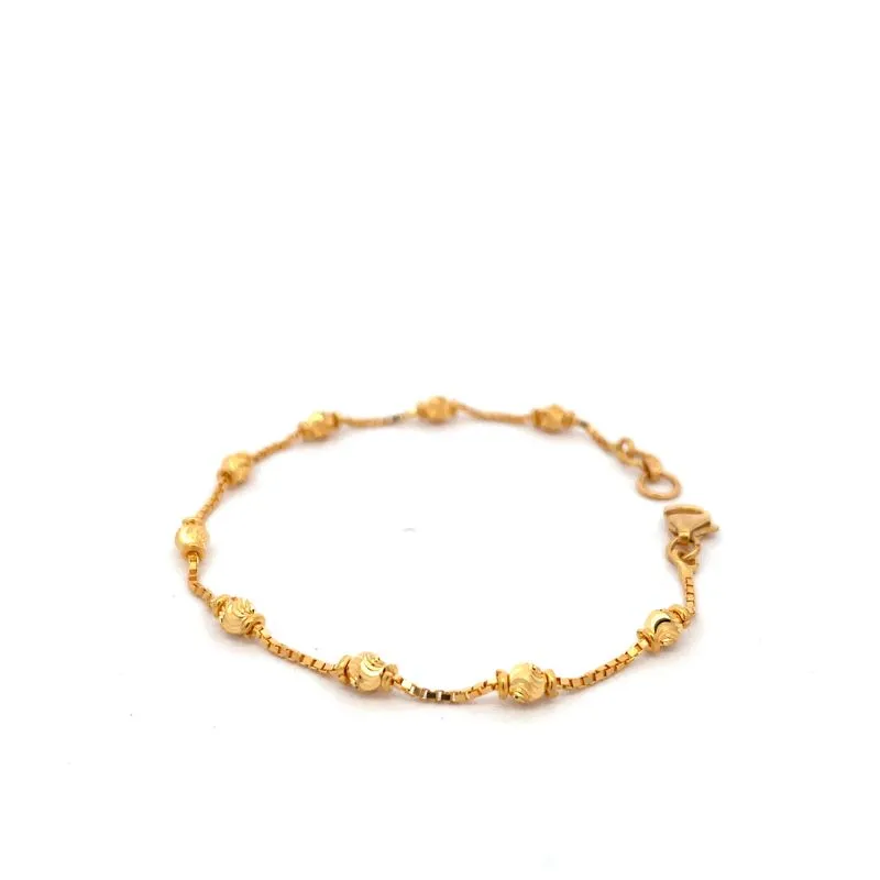 22K Yellow gold Bracelet, length -7.1 inch