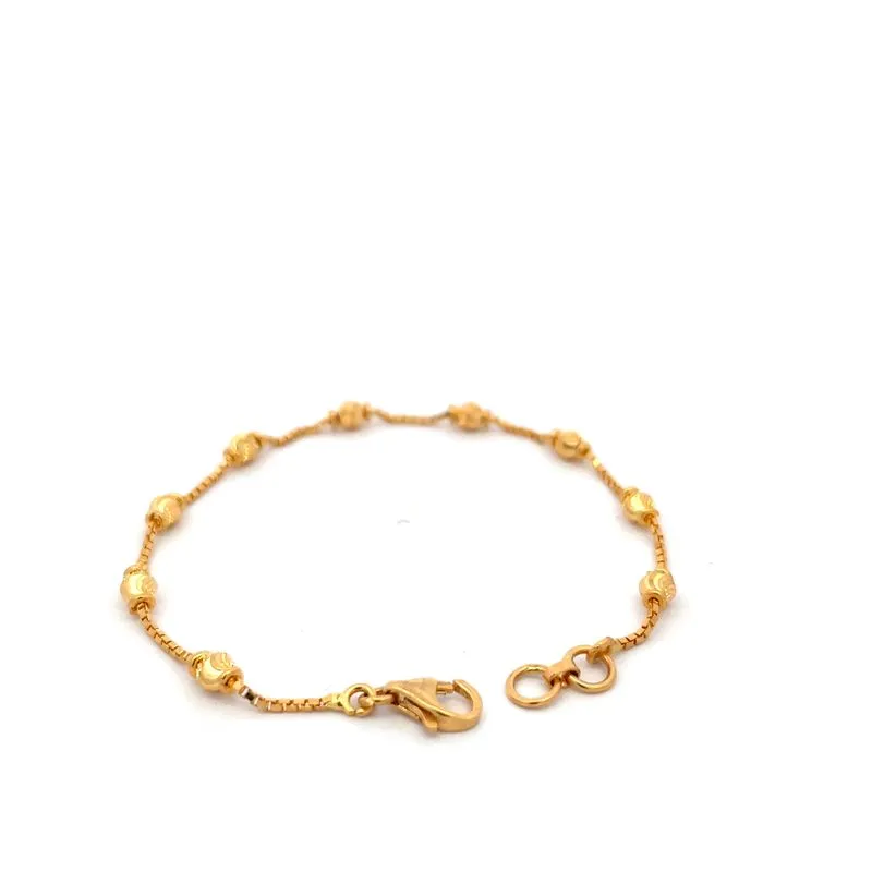 22K Yellow gold Bracelet, length -7.1 inch