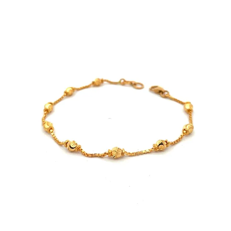 22K Yellow gold Bracelet, length -7.1 inch