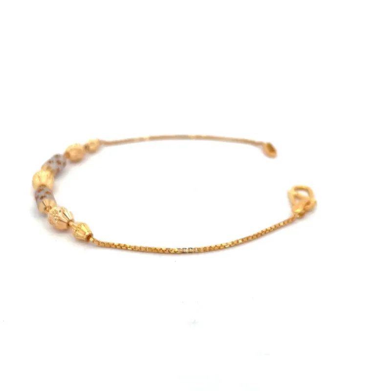 Elegant Gold beaded Bracelet - 7.3 inch