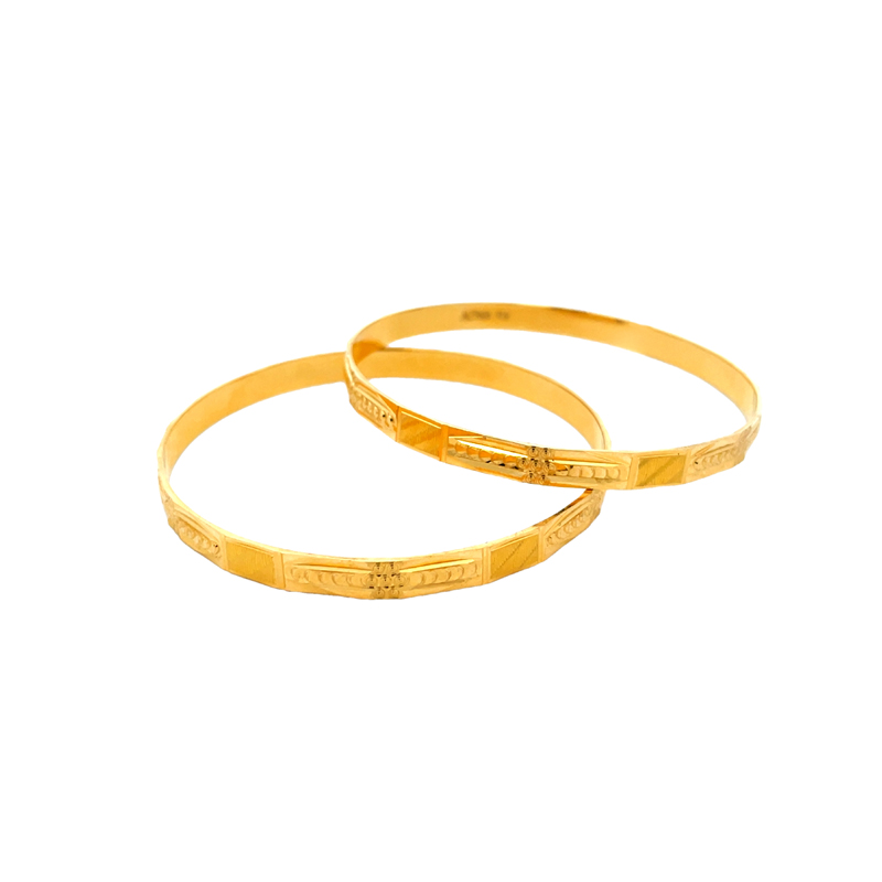 22K Gold Bangle Set of 2 -Size 2.4