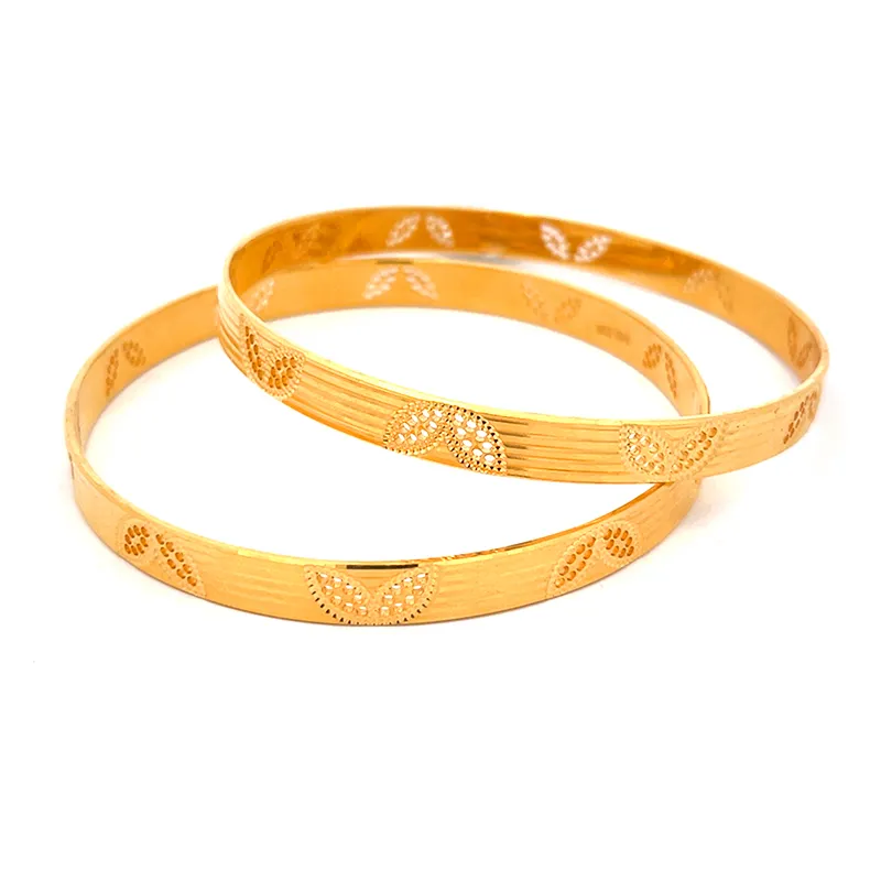 22K Gold Bangle Set of 2 -Size 2.6