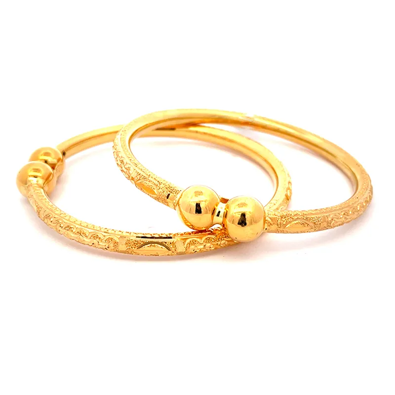 22K Gold Bangle Set of 2 - size 2.5