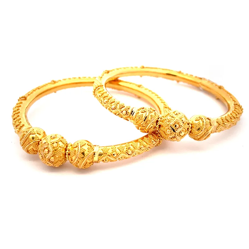 22K Gold Bangle Set of 2 - Size 2.4