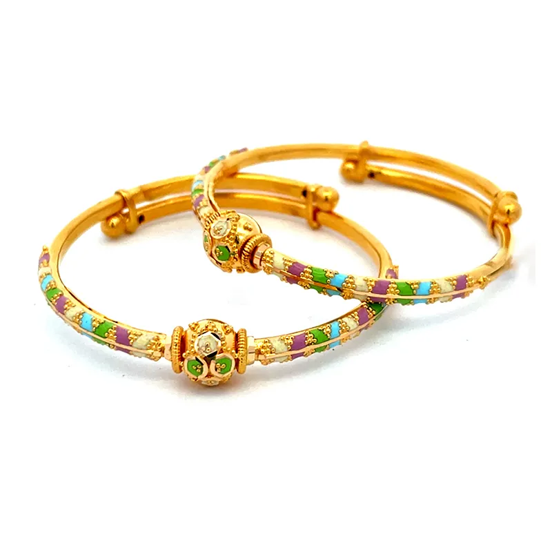 Baby bangles in 22K Gold and Enamel