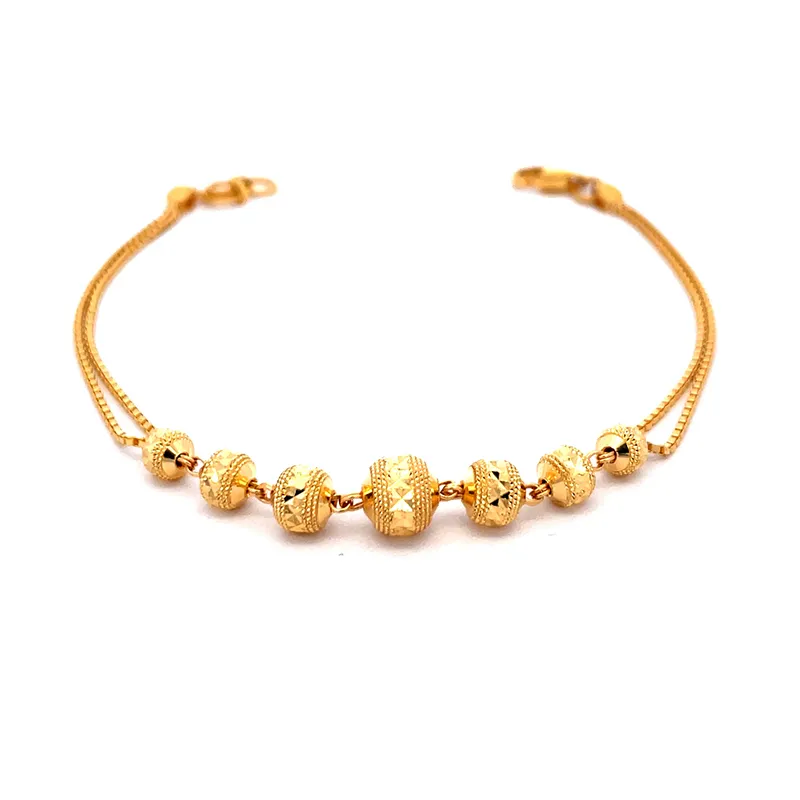 22K Gold Bracelet with double chain links