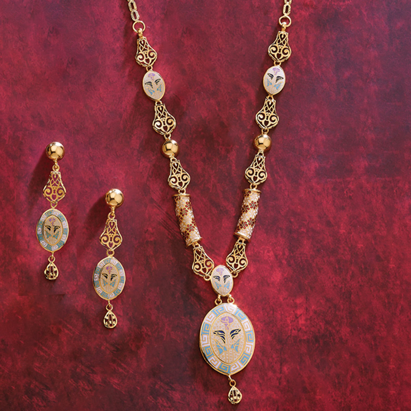Buy Traditional Gold Design V Shape Gold Plated Necklace Design