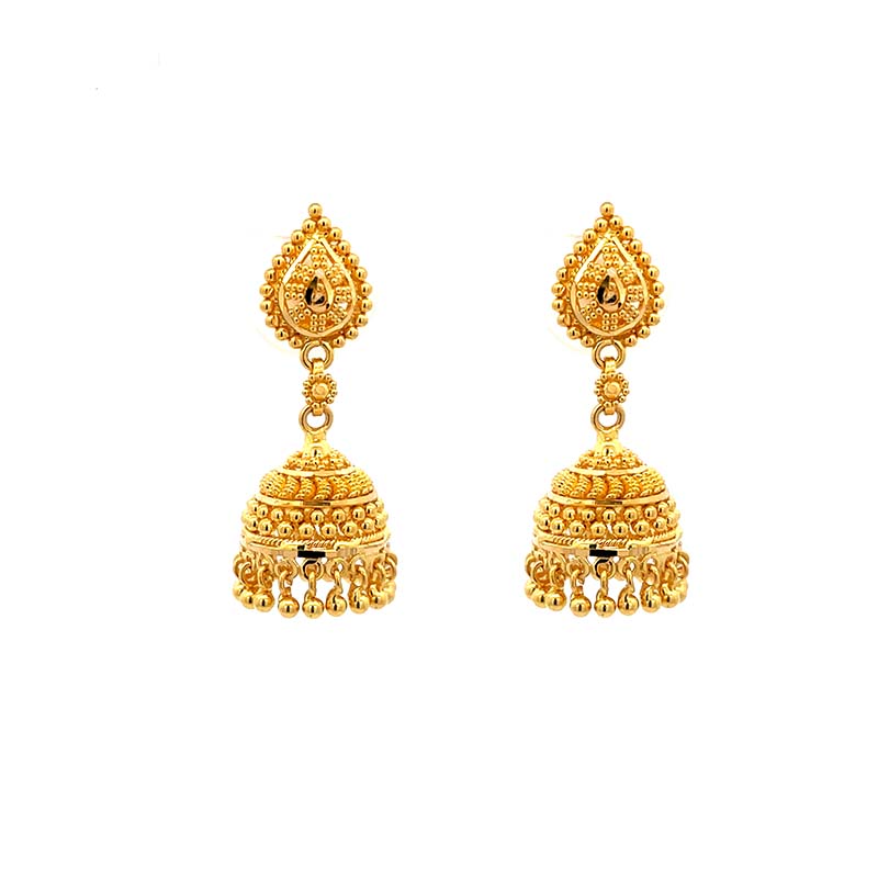 22K Gold Jhumka Earrings