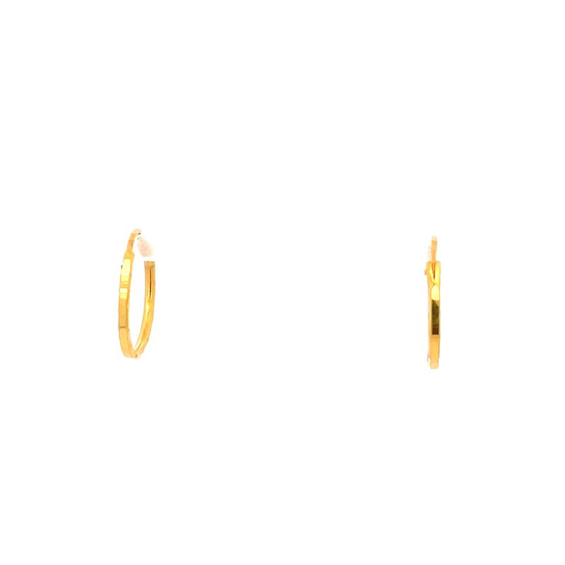 Simple Hoop Earrings in 22K Yellow Gold - Diameter 18 mm