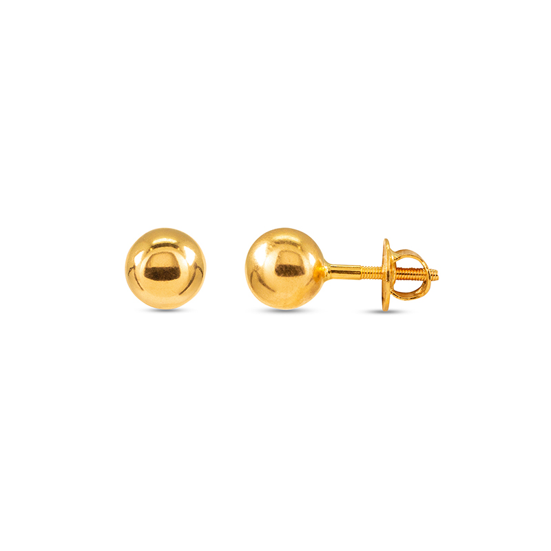 Classic Small Round 22K Gold Stud Earrings