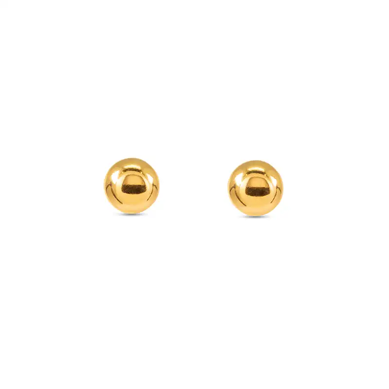 Classic Small Round 22K Gold Stud Earrings