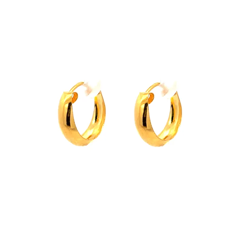 22K Yellow Gold Huggies