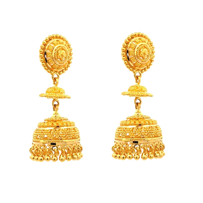 22K Gold Jhumka Earrings