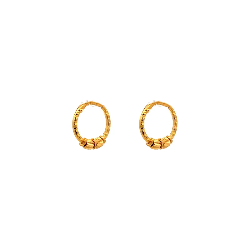 Gold Hoop Earrings - Diameter 15 mm