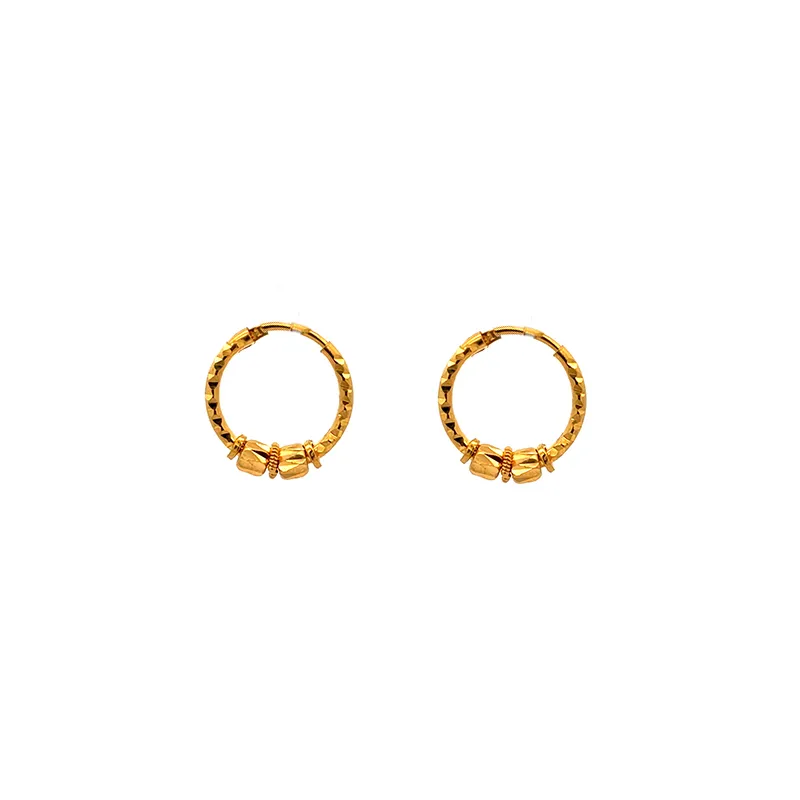 Gold Hoop Earrings - Diameter 15 mm