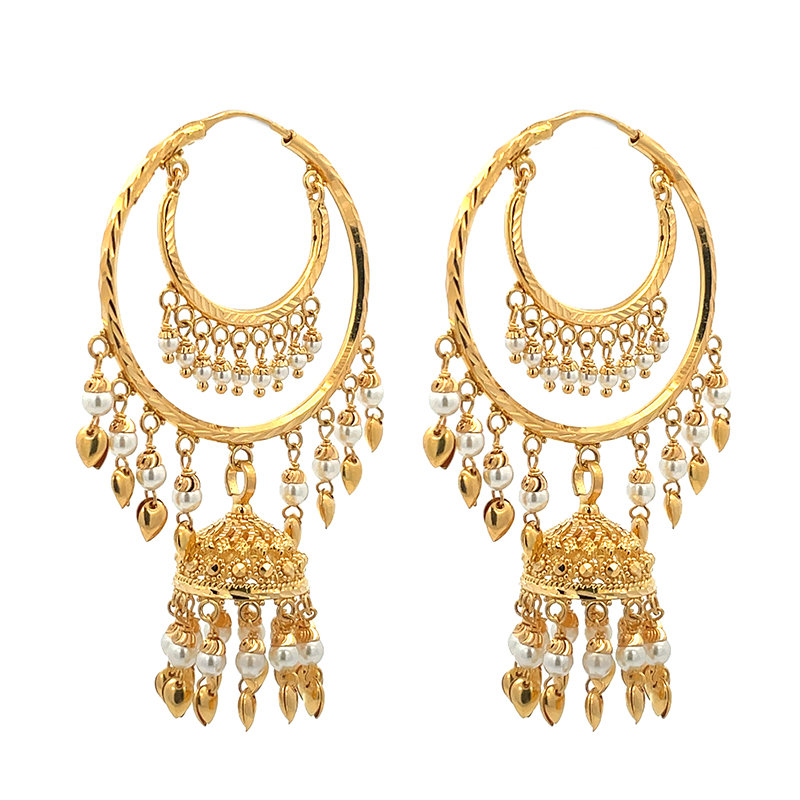 22K Gold Chandbali Earrings