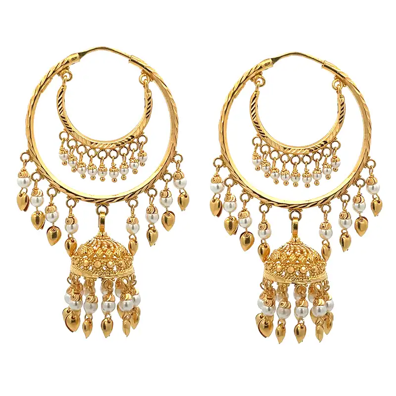 22K Gold Chandbali Earrings