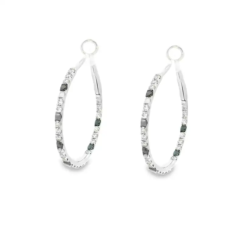 18K Gold Diamond Hoop Earrings