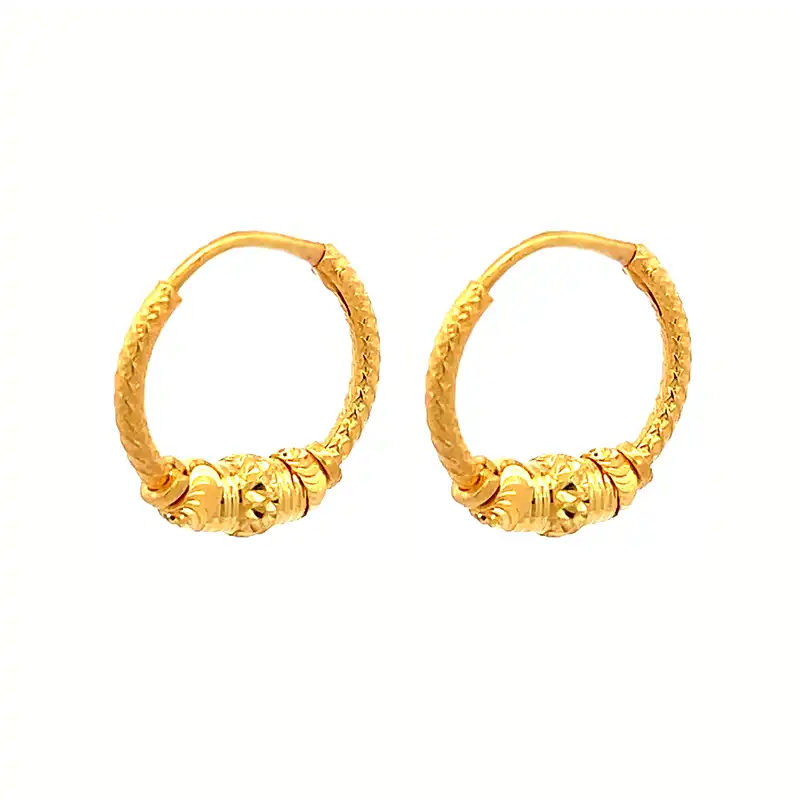 22k Gold Hoop Earrings