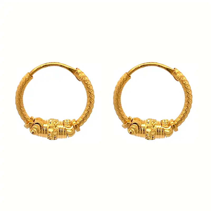 22k Gold Hoop Earrings