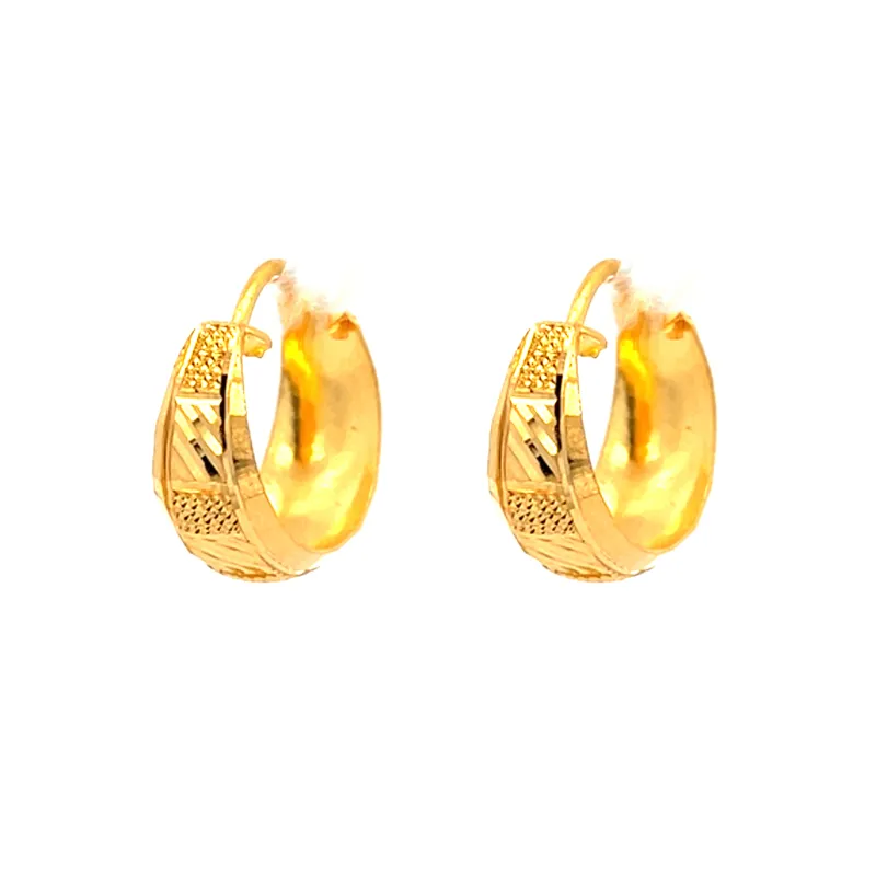 22K Yellow Gold Huggies - 13 mm