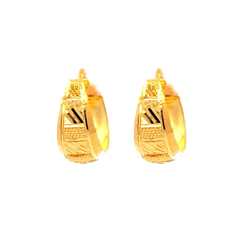 22K Yellow Gold Huggies - 13 mm