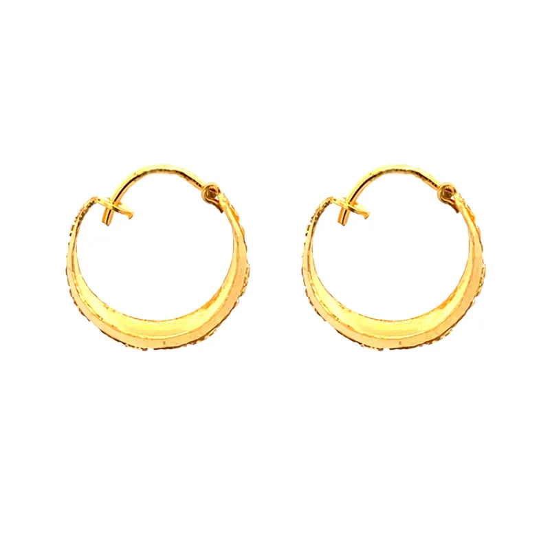 22K Yellow Gold Huggies - 13 mm