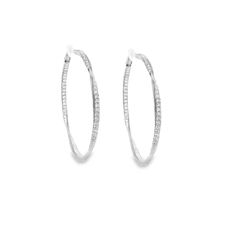 Elegant Diamond Hoop Earrings