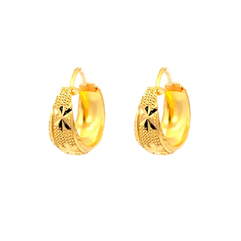 22K Yellow Gold Huggies - 13 mm