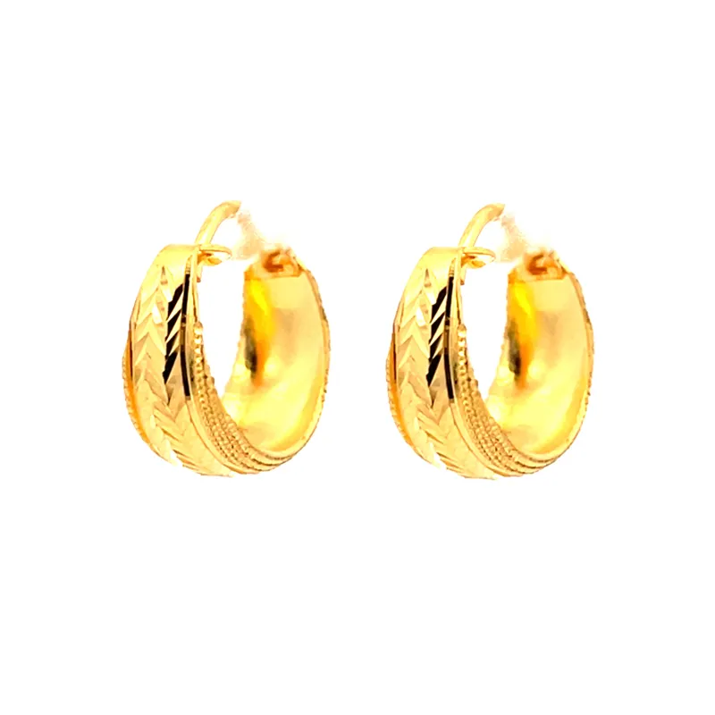 22K Yellow Gold Huggies - 14 mm