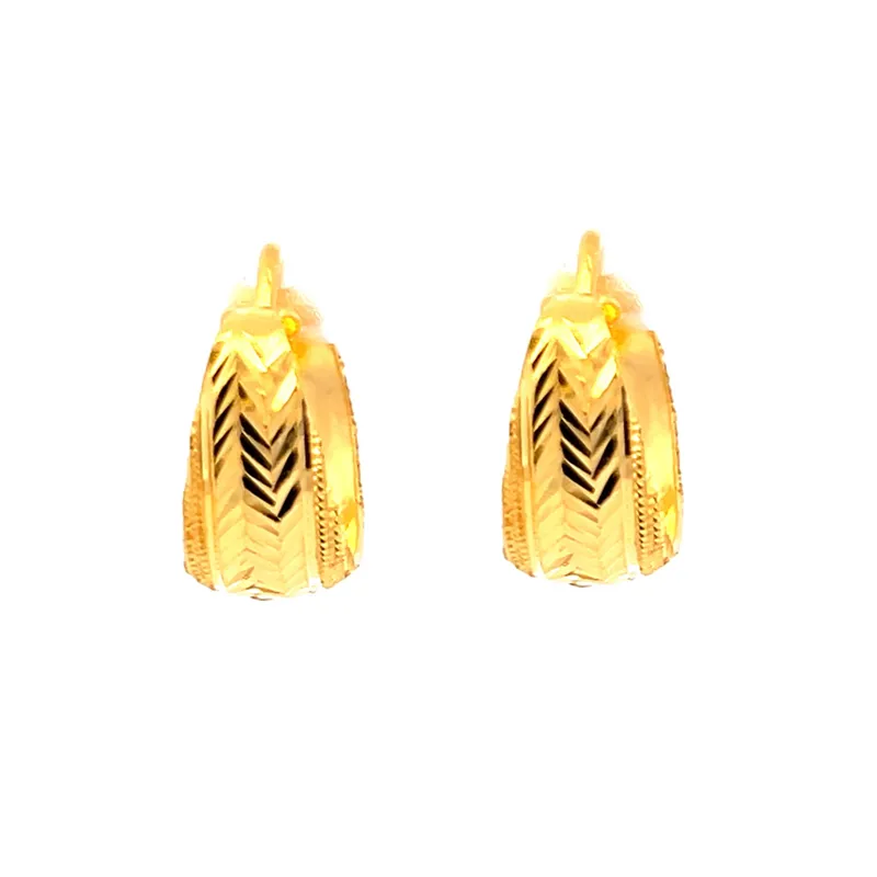 22K Yellow Gold Huggies - 14 mm