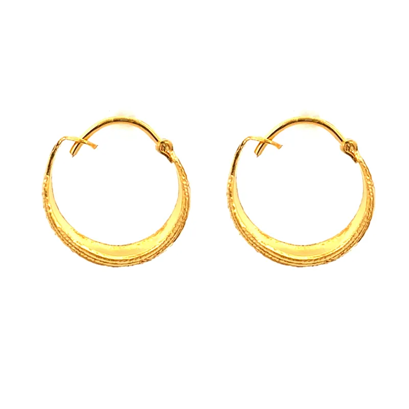 22K Yellow Gold Huggies - 14 mm