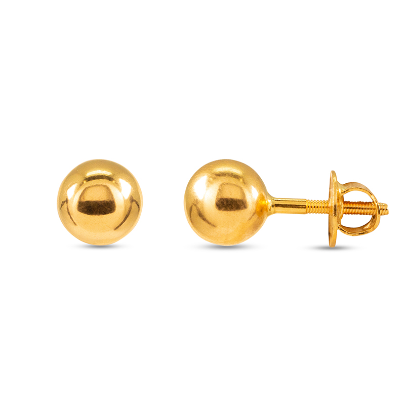 Classic Round 22K Gold Stud Earrings