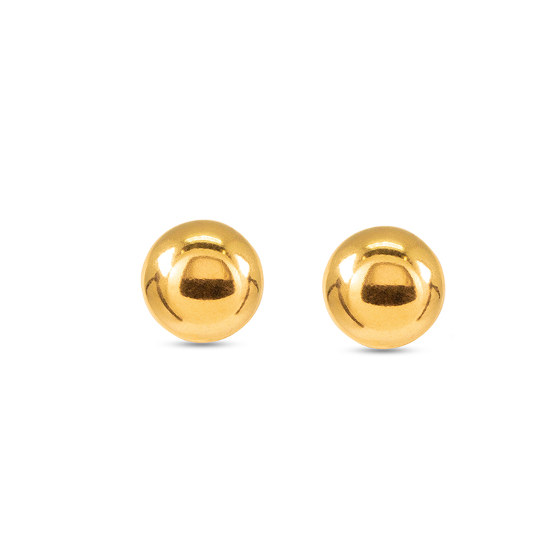 Classic Round 22K Gold Stud Earrings