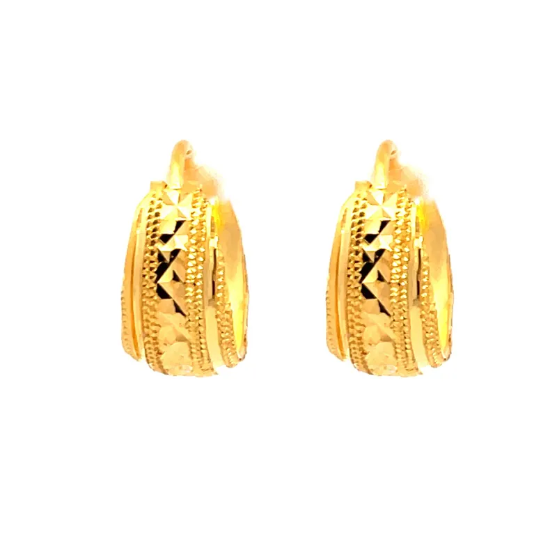 22K Yellow Gold Huggies - 13 mm